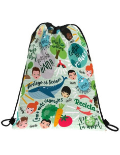 GRAFOPLÁS SACO PLANO REVOLUTION GREEN 36X47 CIERRE CORDÓN CBOLSILLO EXTERIOR