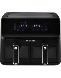GRUNKEL FREIDORA SANA SIN ACEITE 2700W  DIGITAL 4L X 2 CESTAS NEGRA