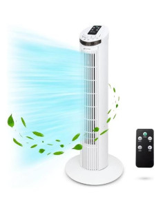 GRUNKEL VENTILADOR DE TORRE 45W 3 VELOCIDADES CTEMPORIZADOR Y MANDO A DISTANCIA BLANCO