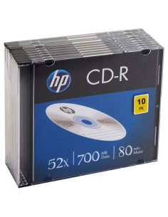 HP CD-R  700MB 52X PACK 10 UNIDADES SLIM CASE