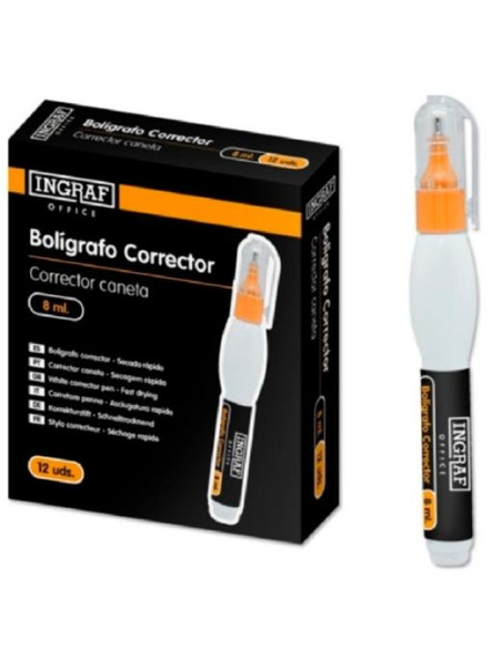 INGRAF BOLÍGRAFO CORRECTOR OFFICE 8ML PUNTA METÁLICA