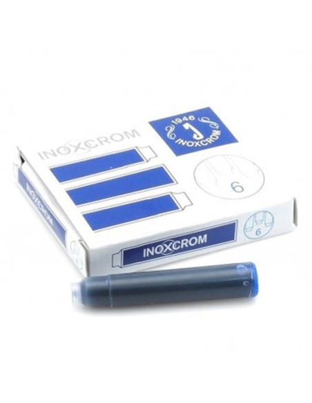 INOXCROM CARTUCHO TINTA ESTILOGRÁFICA AZUL CAJA 6 UD