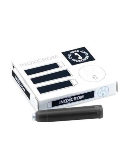 INOXCROM CARTUCHO TINTA ESTILOGRÁFICA NEGRO CAJA 6 UD