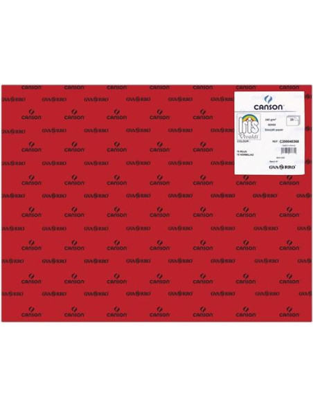 IRIS CARTULINA 50X65CM 240GR ROJO -25U-