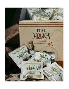 ITALMOKA CAFÉ ESPRESSO CREMOSO CON VASO PALETINA Y AZUCAR CAJA 150 CAFÉS