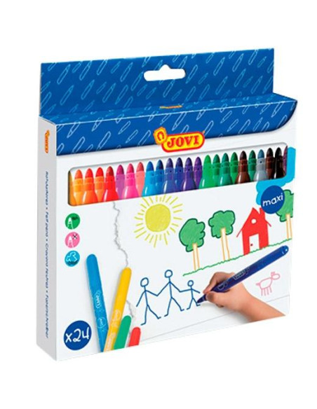 JOVI ROTULADORES JOVI MAXI COLORES SURTIDOS ESTUCHE 24 UD