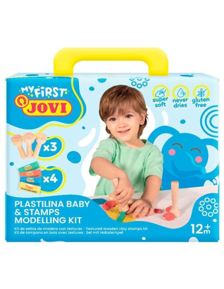 PLASTILINA JOVI BABY MY FIRST KIT 4 PASTILLAS 38 gr  3 SELLOS
