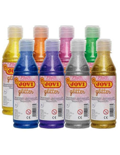 JOVI TÉMPERA GLITTER  ROSA BRILLANTE BOTELLA DE 250ML