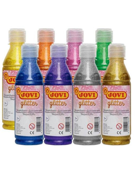 JOVI TÉMPERA GLITTER  ROSA BRILLANTE BOTELLA DE 250ML