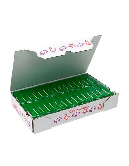 JOVI PLASTILINA SCHOOL PASTILLA 50GR VERDE OSCURO CAJA 30 UD