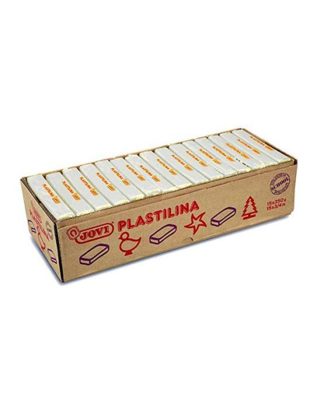 JOVI PLASTILINA PASTILLA 350GR UNICOLOR BLANCO CAJA 15 UD