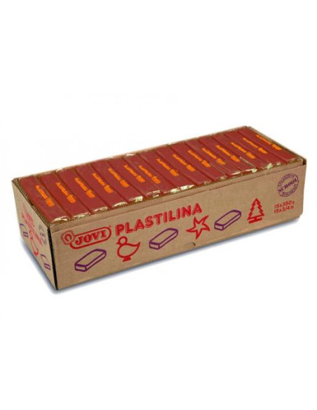 JOVI PLASTILINA PASTILLA 350GR UNICOLOR MARRÓN CAJA 15 UD