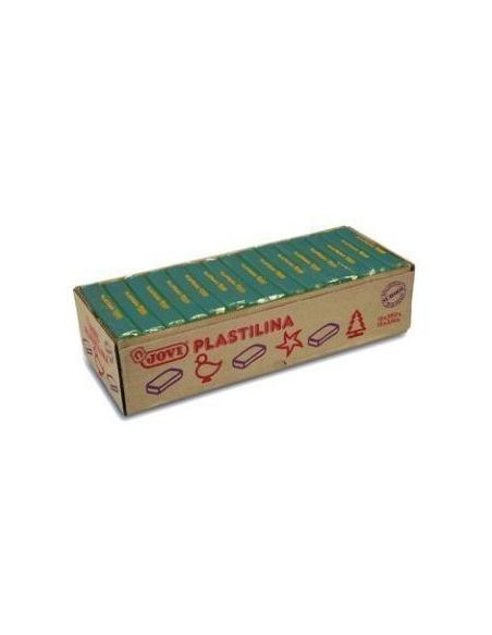 JOVI PLASTILINA PASTILLA 350GR UNICOLOR VERDE OSCURO CAJA 15 UD