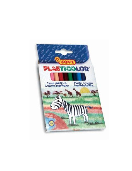 JOVI CERAS PLASTICOLOR 117MM COLORES SURTIDOS ESTUCHE 12 UD