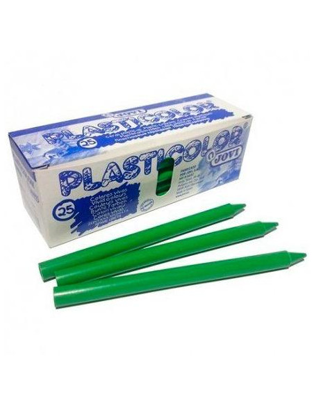 JOVI CERAS PLÁSTICAS CRAYONS STUDENT UNICOLOR VERDE CLARO CAJA 25 UD