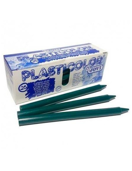 JOVI CERAS PLASTICAS CRAYONS STUDENT UNICOLOR VERDE OSCURO CAJA 25 UD