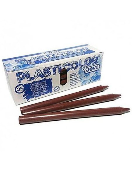 JOVI CERAS PLASTICAS CRAYONS STUDENT UNICOLOR MARRÓN OSCURO CAJA 25 UD