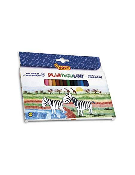 JOVI CERAS PLASTICOLOR 117MM COLORES SURTIDOS ESTUCHE 24 UD