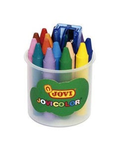JOVI CERAS JOVICOLOR 75MM COLORES SURTIDOS BOTE 16 UD  SACAPUNTAS