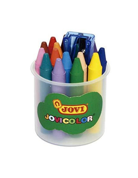 JOVI CERAS JOVICOLOR 75MM COLORES SURTIDOS BOTE 16 UD  SACAPUNTAS