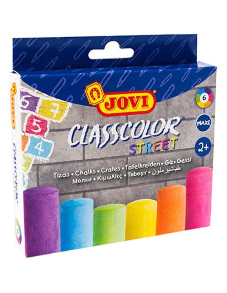 JOVI TIZAS CLASSCOLOR STREET MAXI COLORES SURTIDOS 2 AÑOS CAJA 6 UD