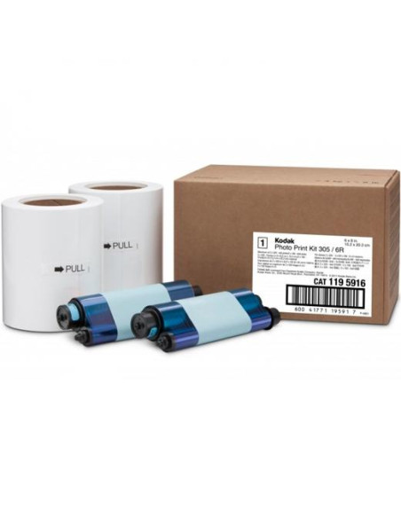 KODAK PAPEL TÉRMICO 3056R 2 ROLLOS X TOTAL 640320 FOTOS DE 10X1515X20 PARA IMPRESORA 305