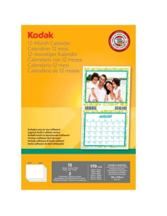KODAK PAPEL FOTOGRÁFICO 216X279MM 170GR ESPECIAL CALENDARIOS PAQUETE 13H BLANCO