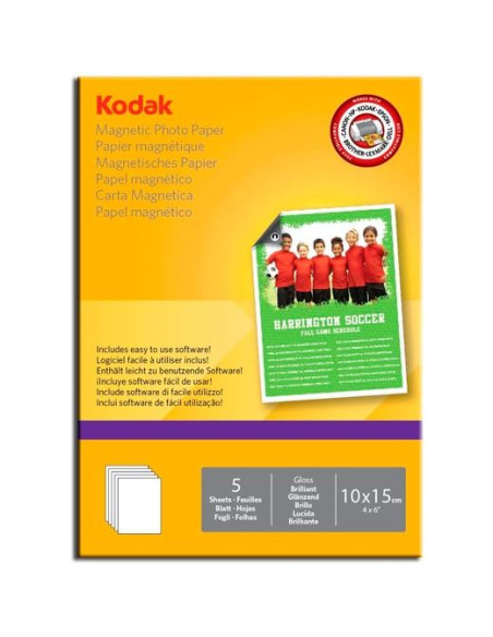 KODAK PAPEL PHOTO MAGNETICO 10X15 -PACK 5 HOJAS-