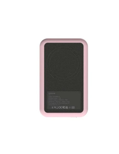 KREAFUNK CARGADOR POWER BANK CON CARGA INALÁMBRICA QI 5K MAH ROSA