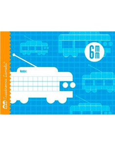 LAMELA LIBRETA GRAPADA 16H 4 APAISADO 70GR CUADROVÍA 6MM CMARGEN CUBIERTA BÁSICA