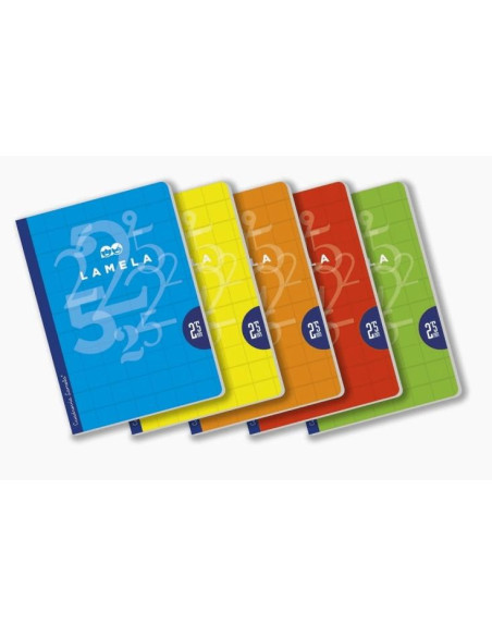 LAMELA LIBRETA GRAPADA 50H A4 90GR CUADROVÍA 25MM CMARGEN CSURTIDOS BÁSICOS -5U-