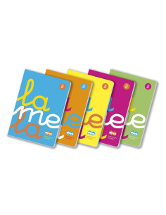 LAMELA LIBRETA GRAPADA 50H A4 90GR CUADROVÍA 25MM CUBIERTA PP CSURTIDOS -5U-