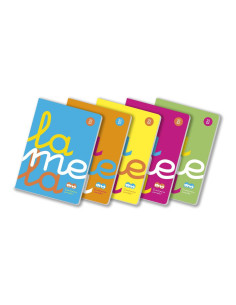 LAMELA LIBRETA GRAPADA 50H A4 90GR CUADROVÍA 4MM CUBIERTA PP CSURTIDOS FLUORESCENTES