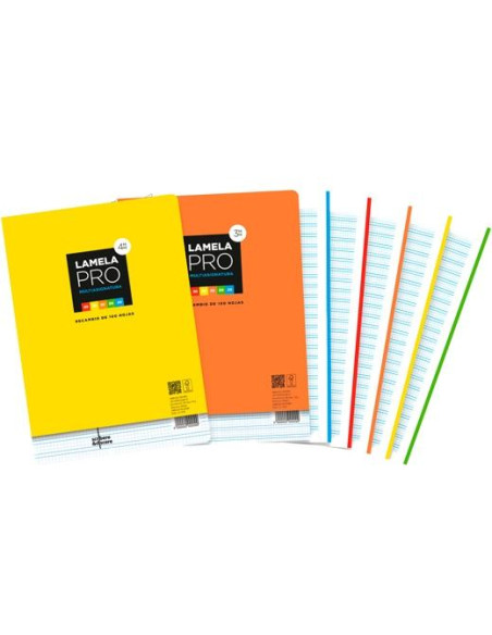 LAMELA RECAMBIO PRO 100H A4 90GR CUADROVÍA 4MM 4 TALADROS 5 BANDAS COLOR OFFSET BLANCO