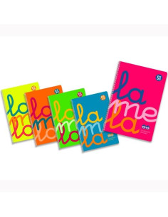 LAMELA CUADERNO ESPIRAL 80H 4 90GR CUADROVÍA 5MM POLIPROPILENO FLÚOR CSURTIDOS