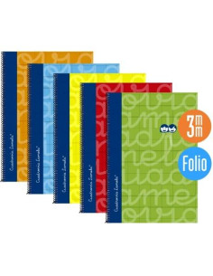 LAMELA CUADERNO ESPIRAL 80 H FOLIO 90GR CUADROVÍA 3MM CMARGEN CUBIERTA EXTRADURA CSURTIDOS