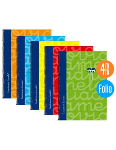 LAMELA CUADERNO ESPIRAL 80H FOLIO 90GR CUADROVÍA 4MM CMARGEN CUBIERTA EXTRADURA CSURTIDOS