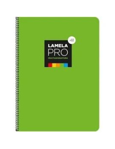 LAMELA CUADERNO ESPIRAL 100H FOLIO 90GR CUADROVÍA 3MM CMARGEN CUBIERTA EXTRADURA VERDE -PAQUETE 5U-