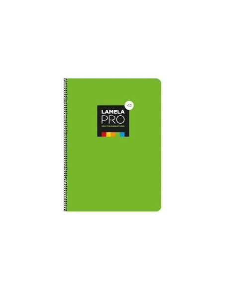 LAMELA CUADERNO ESPIRAL 100H FOLIO 90GR CUADROVÍA 3MM CMARGEN CUBIERTA EXTRADURA VERDE -PAQUETE 5U-