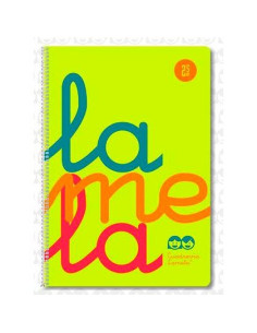 LAMELA CUADERNO ESPIRAL 80H FOLIO 90GR CUADROVÍA 5MM CMARGEN CUBIERTA PP AMARILLO FLUORESCENTE