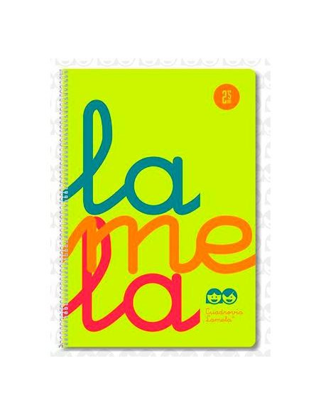 LAMELA CUADERNO ESPIRAL 80H FOLIO 90GR CUADROVÍA 5MM CMARGEN CUBIERTA PP AMARILLO FLUORESCENTE
