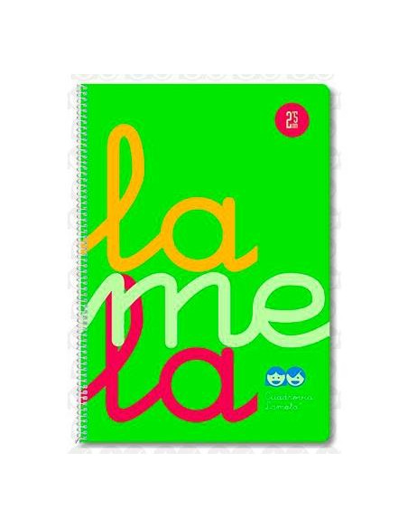 LAMELA CUADERNO ESPIRAL 80H FOLIO 90GR CUADROVÍA 5MM CMARGEN CUBIERTA PP VERDE FLUORESCENTE