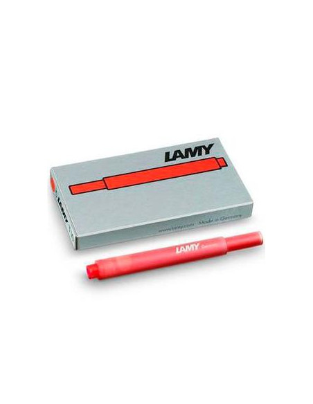 LAMY CARTUCHO T10 RED RECAMBIO 825 PARA PLUMA TINTA ROJO CAJA 5U