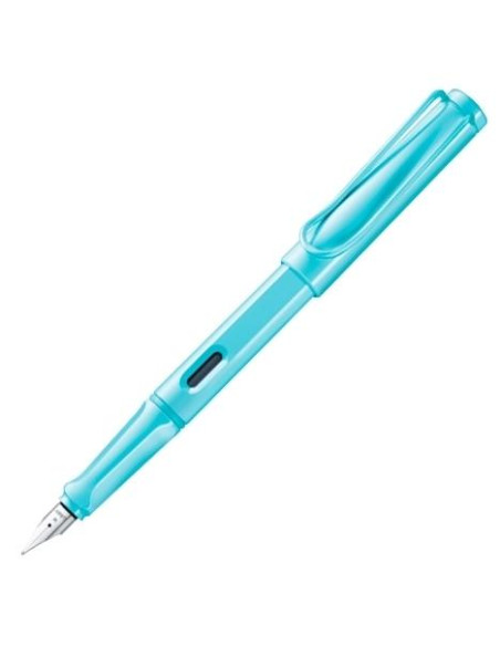 LAMY PLUMA ESTILOGRÁFICA SAFARI PLÁSTICO ASA MANGO ERGONÓMICO CARTUCHO TINTA AZUL PUNTA M AQUA