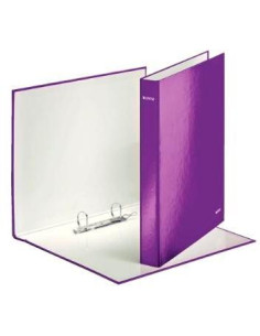 LEITZ CARPETA WOW ANILLAS MIXTAS 2X25 MM A4 CARTÓN FORRADO PLASTIFICADO PÚRPURA