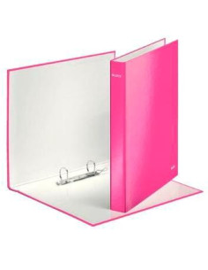 LEITZ CARPETA WOW ANILLAS MIXTAS 2X25 MM A4 CARTÓN FORRADO PLASTIFICADO FUCSIA