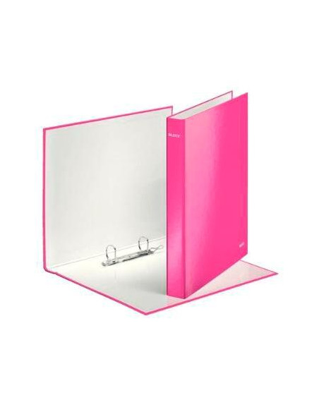 LEITZ CARPETA WOW ANILLAS MIXTAS 2X25 MM A4 CARTÓN FORRADO PLASTIFICADO FUCSIA