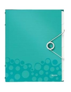LEITZ CLASIFICADOR WOW PP 12 SEPARADORES  3 SOLAPAS A4 TURQUESA