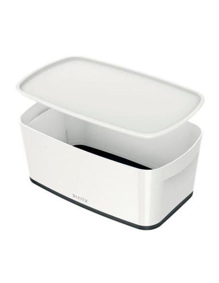 LEITZ CAJA ALMACENAMIENTO MYBOX WOW PEQUEÑA CTAPA 318X128X191MM NEGROBLANCO