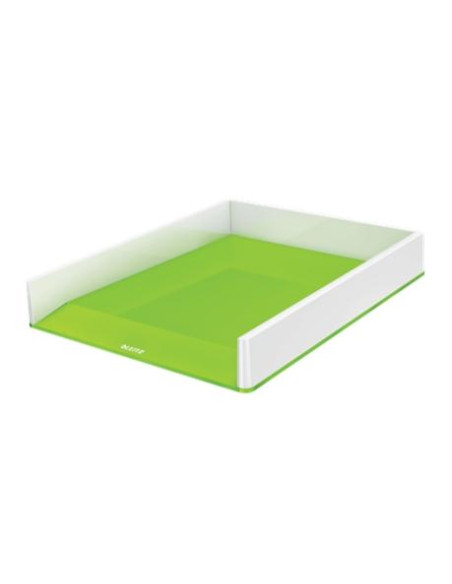 LEITZ BANDEJA SOBREMESA WOW DUAL A4 PLÁSTICO VERDEBLANCO
